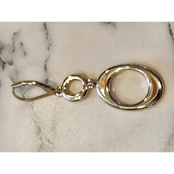 Dana Buchman Gold-Tone Oval Dangle Earrings With Leverback Closure - Picture 5 of 5